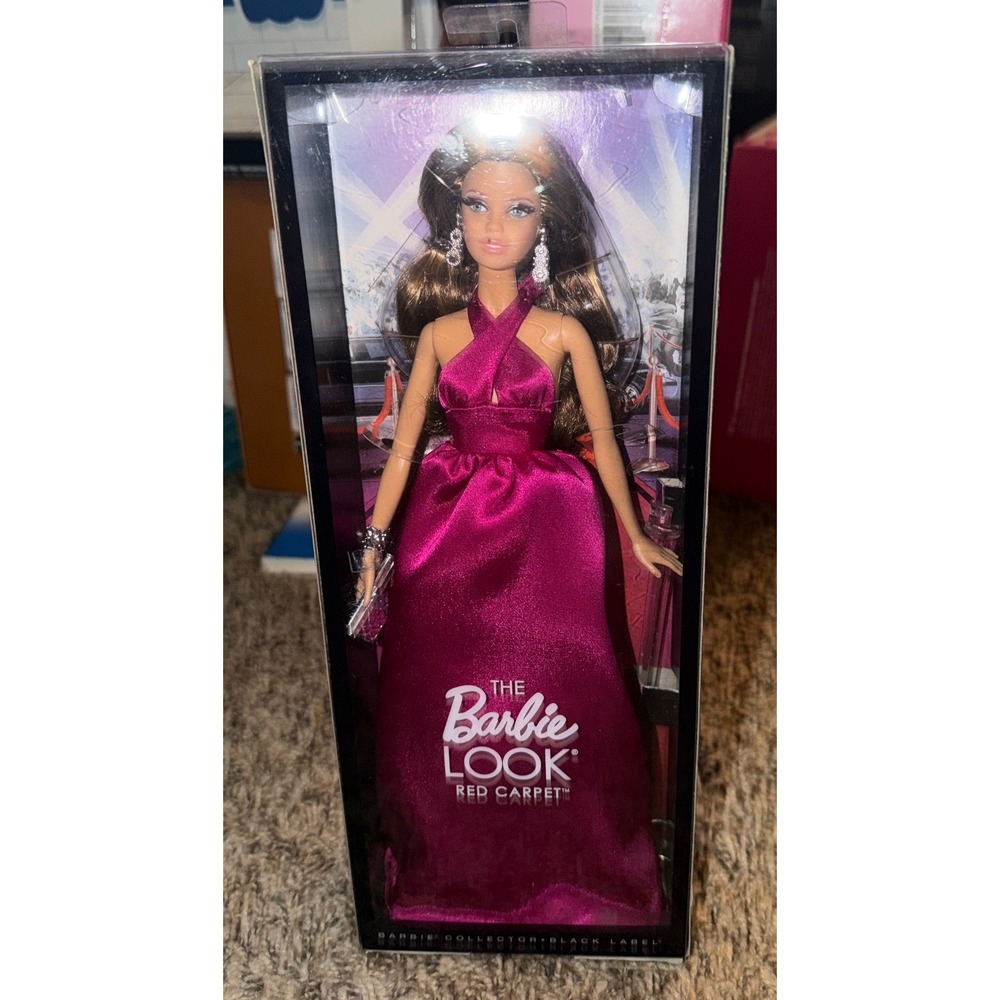 Mattel The Barbie Look Red Carpet Black Label Magenta Gown Doll (NWT)